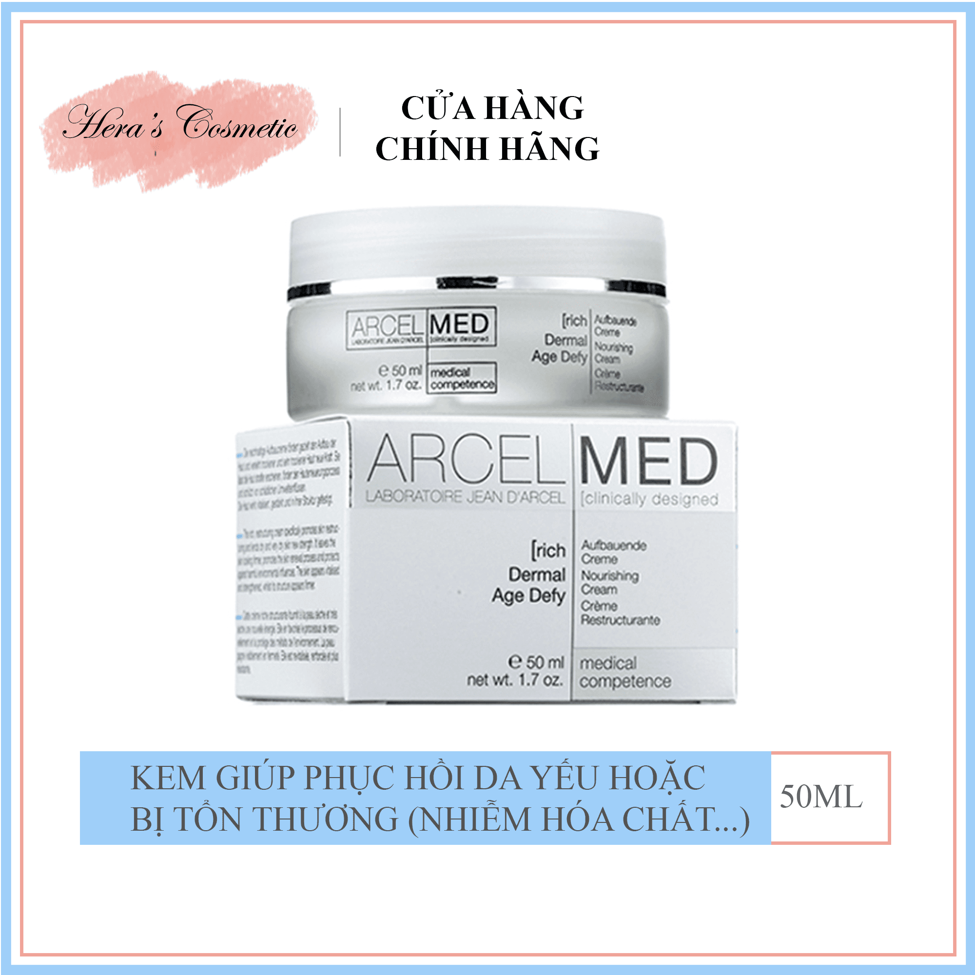 Kem giúp phục hồi da yếu hoặc tổn thương (do nhiễm hóa chất) Dermal Age Defy (rich) Jean D’Arcel - J64 (50ml)