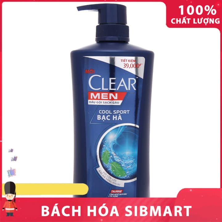Dầu gội sạch gàu Clear Men Cool Sport bạc hà 631ml - Bách Hóa SibMart - SA0107