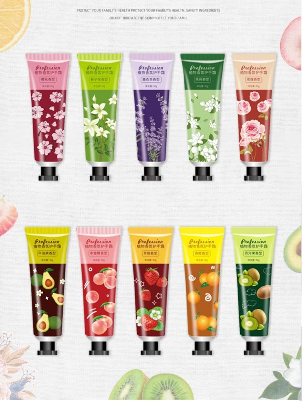 Set 10 Tuýp Lotion Sữa Dưỡng Da Tay Bao Gồm 10 Mùi Vị Hoa Trà Trái Cây Giúp Cấp Ẩm và Mềm Mại Da Tay - DH2