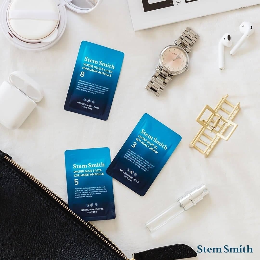 TINH CHẤT DƯỠNG DA CẤP ẨM BỔ CUNG COLLAGEN STEM SMITH GLUE WATER_SET SẢN PHẨM DÙNG THỬ