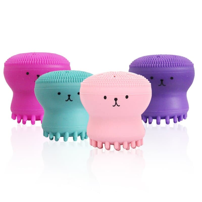 2021 novas escovas de limpeza facial de silicone bonito octopus limpador facial poros cleanser ferramentas de cuidados com a pele esfoliante