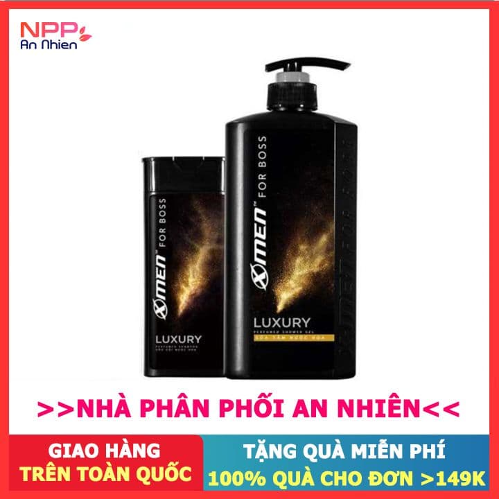 Combo Sữa tắm nước hoa X-Men for Boss Luxury 650g + Dầu gội Luxury 180g- NPP AN NHIÊN