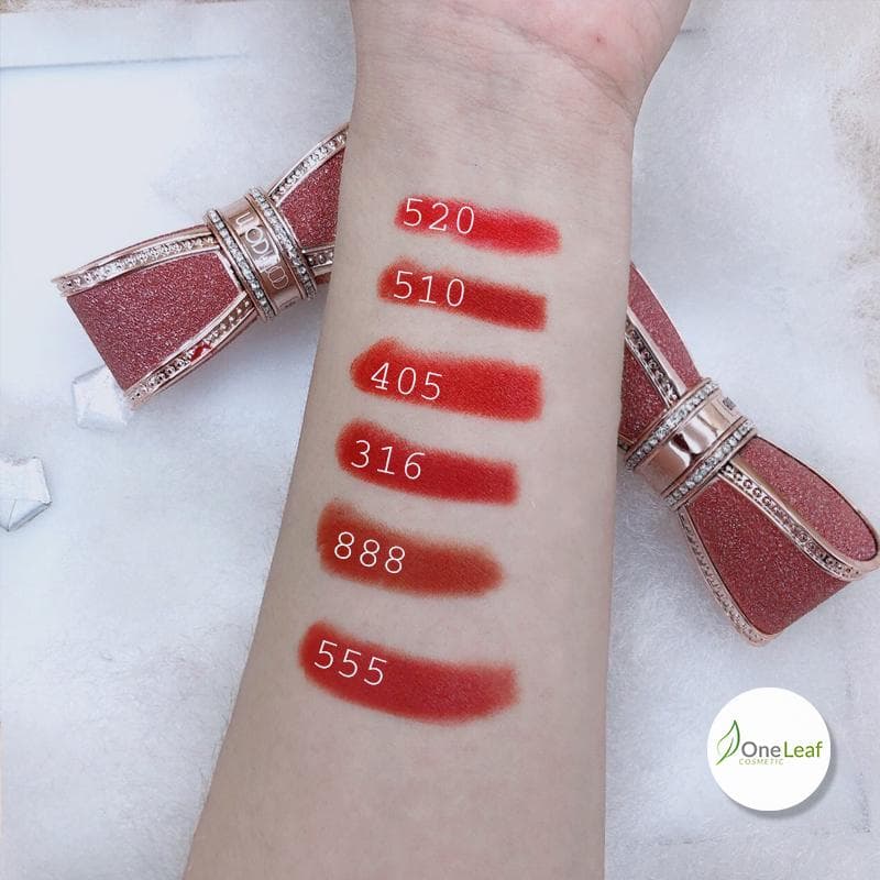 Son thỏi hình nơ Wodwod Diamond Enamel Bow Lipstick siêu sang chảnh OL235