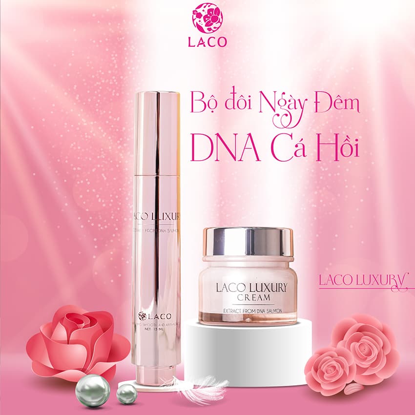 Combo kem dưỡng da ngày đêm LACO LUXURY cho làn da căng bóng trắng hồng