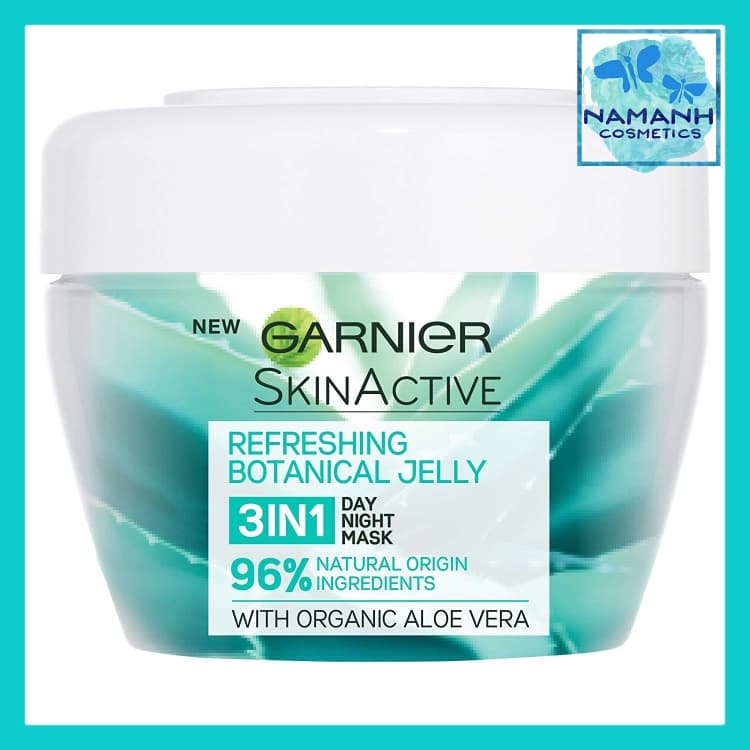 Kem dưỡng ngày đêm mặt nạ lô hội Garnier Skinactive 3 in 1 Hydrating Aloe Water Jelly 150ml