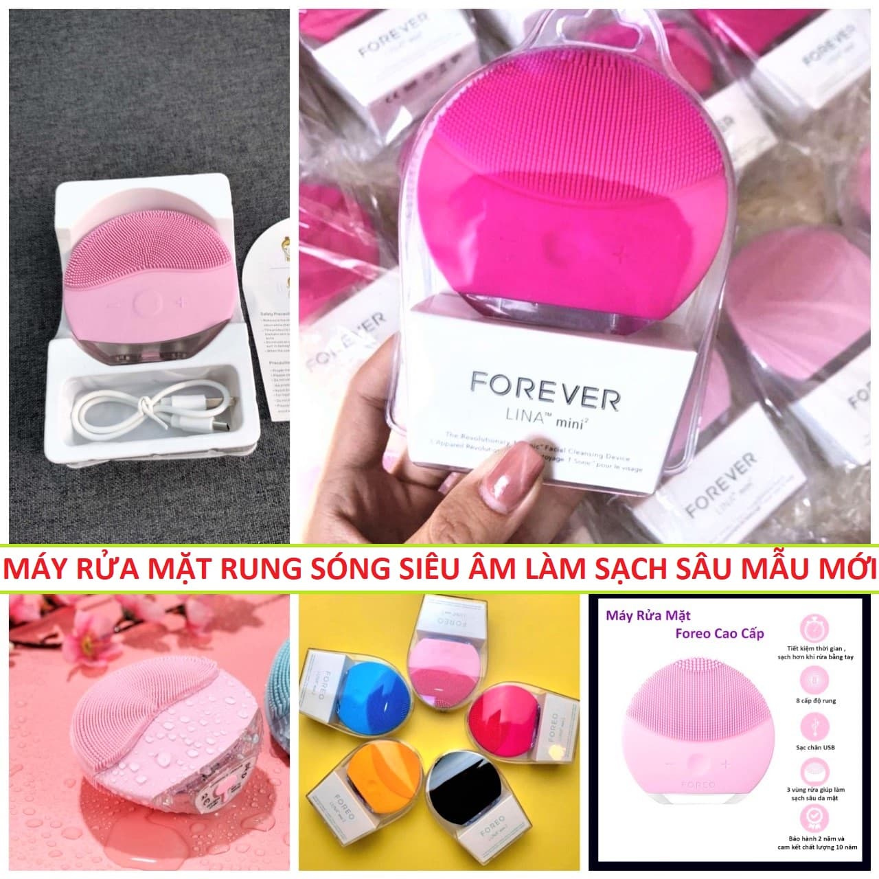 Máy Rửa Mặt Cao Cấp Rung Sóng Siêu Âm Sonic 4.0 - Rửa Sạch Sâu Da Mặt cách chăm sóc da mặt nhẵn mịn ngăn ngừa mụn máy rửa mặt sạch sâu hết chất nhờn