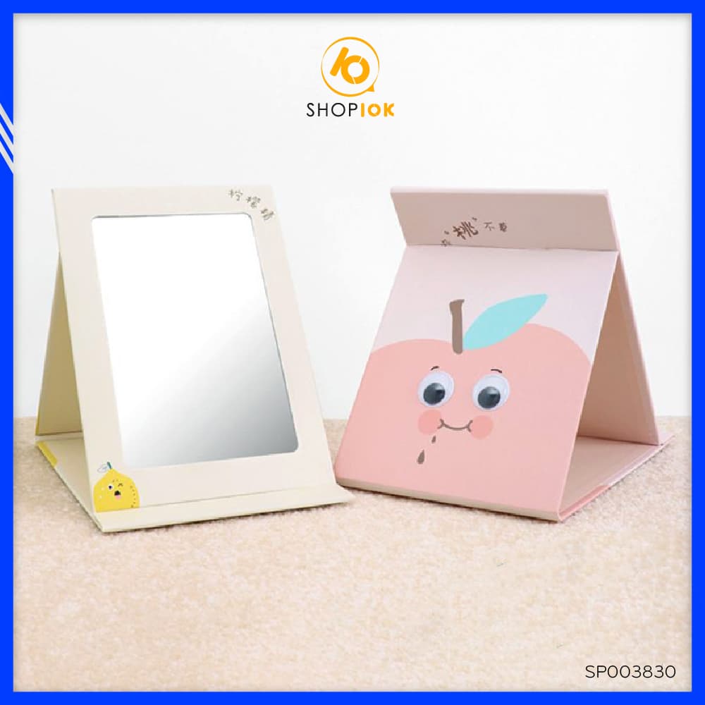 Gương gập để bàn trang điểm hình trái cây gương trang điểm make up để bàn