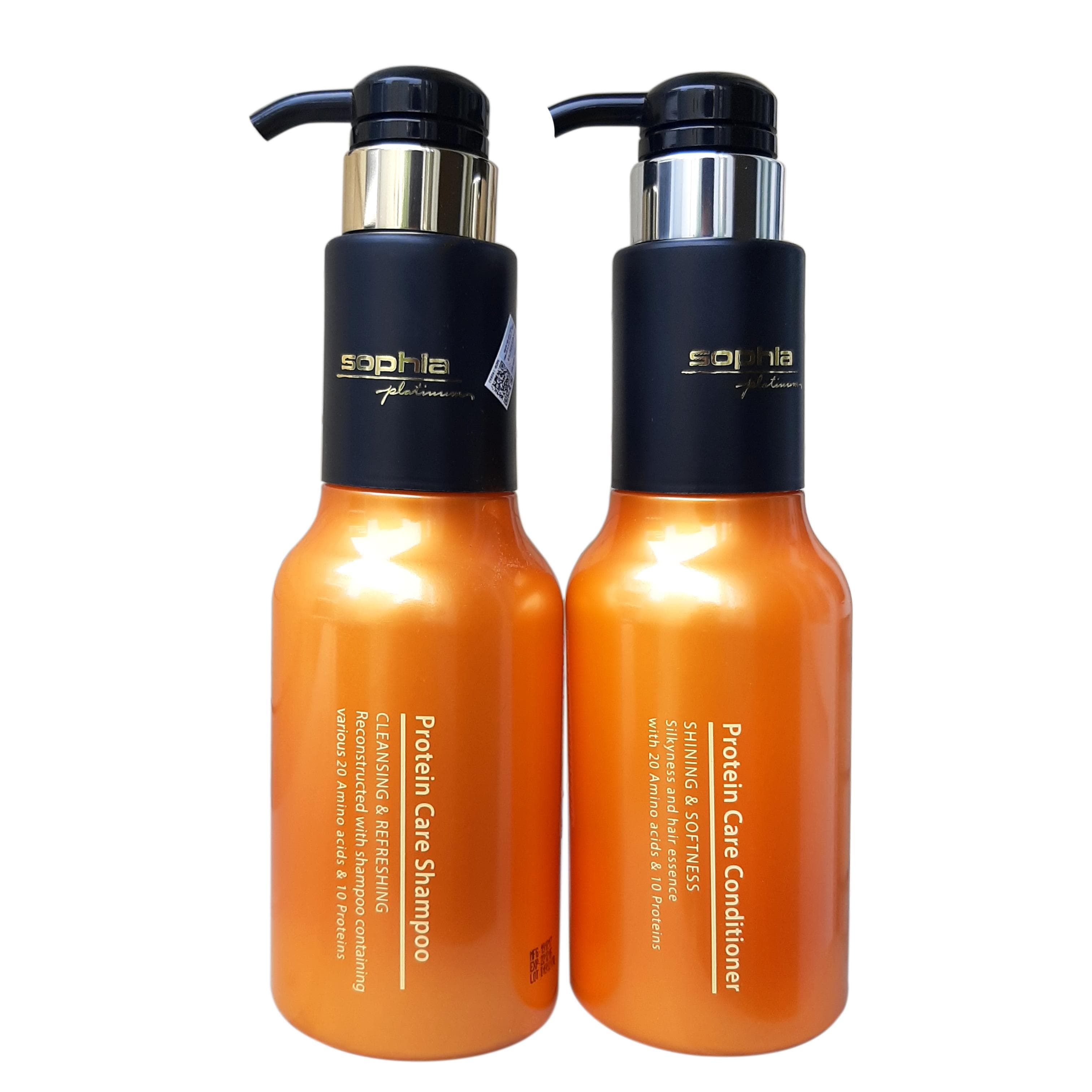 Cặp dầu gội xả siêu dưỡng tóc Protein Care Sophia Platinum Hàn Quốc 2x500ml