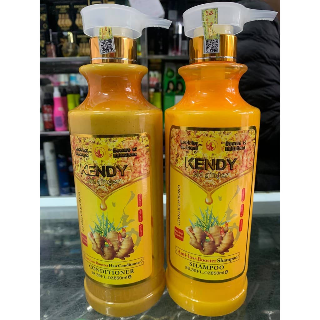 Cặp dầu gội xả dưỡng sinh hương gừng KENDY 850ml x2