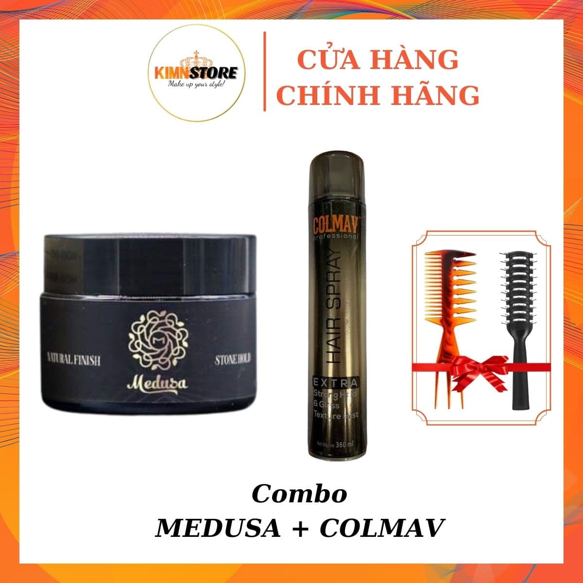 Combo Sáp vuốt tóc MEDUSA 60g + Gôm xịt tóc nam COLMAV Hair Spray 360ml