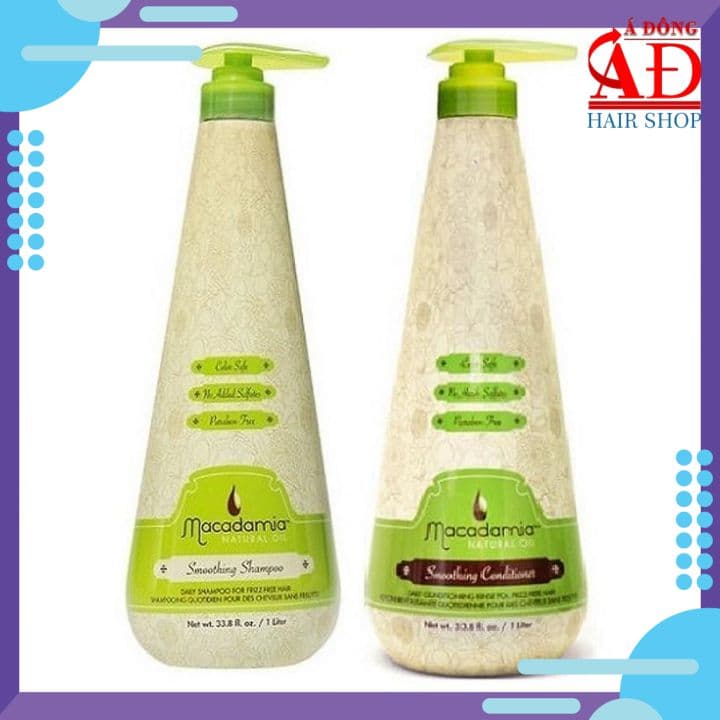 Bộ dầu gội xả dưỡng ẩm suôn mượt thảng tóc Macadamia Smoothing chính hãng Mỹ 1000mlx2