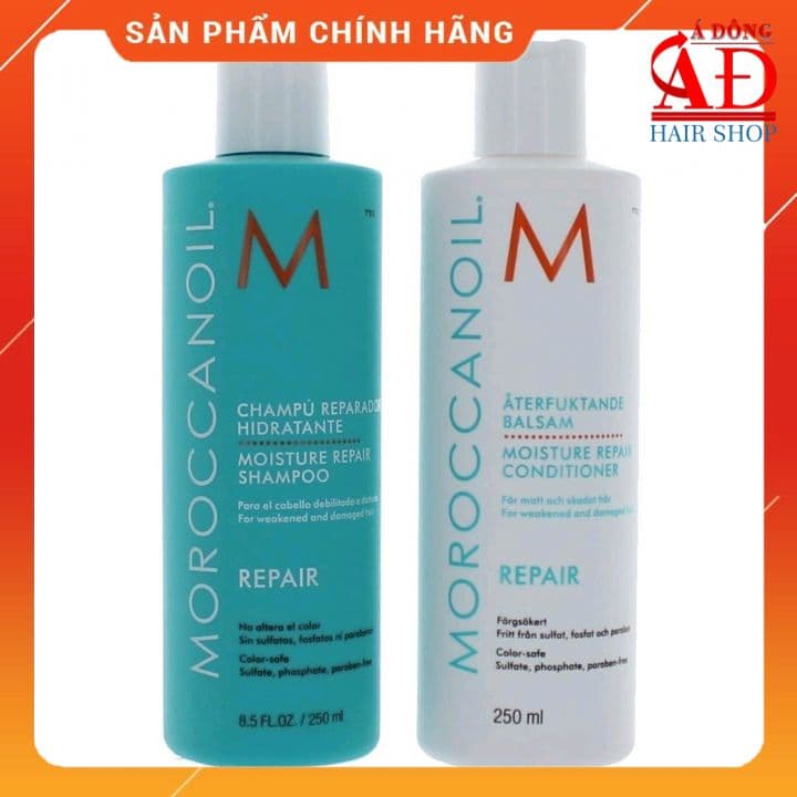 Moroccanoil Moisture Repair shampoo & Conditioner 250mlx2 - Bộ dầu gội xả phục hồi tóc hư tổn Israel