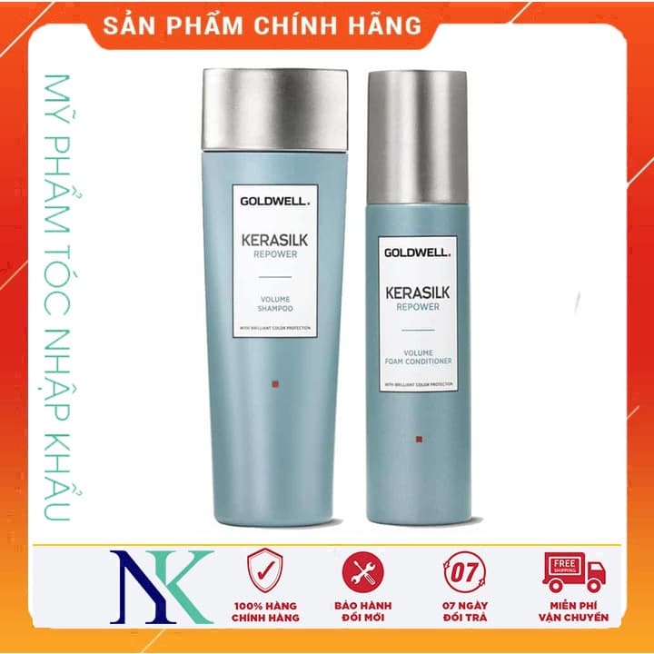 Dầu Gội Và Dầu Xả Dạng Bọt Goldwell Kerasilk Repower Volume 250Ml