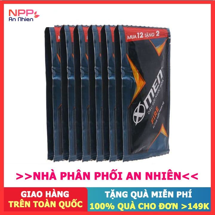 Dầu gội nước hoa X-Men Fire 5g x 12 gói ( Tặng thêm 2 gói)- NPP AN NHIÊN