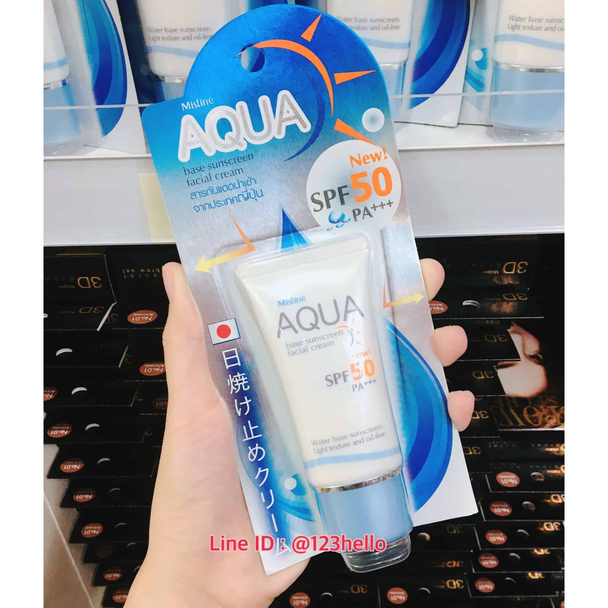 Kem chống nắng Mistine Aqua Base Suncream không bết dính không nhờn Thái Lan 20ml