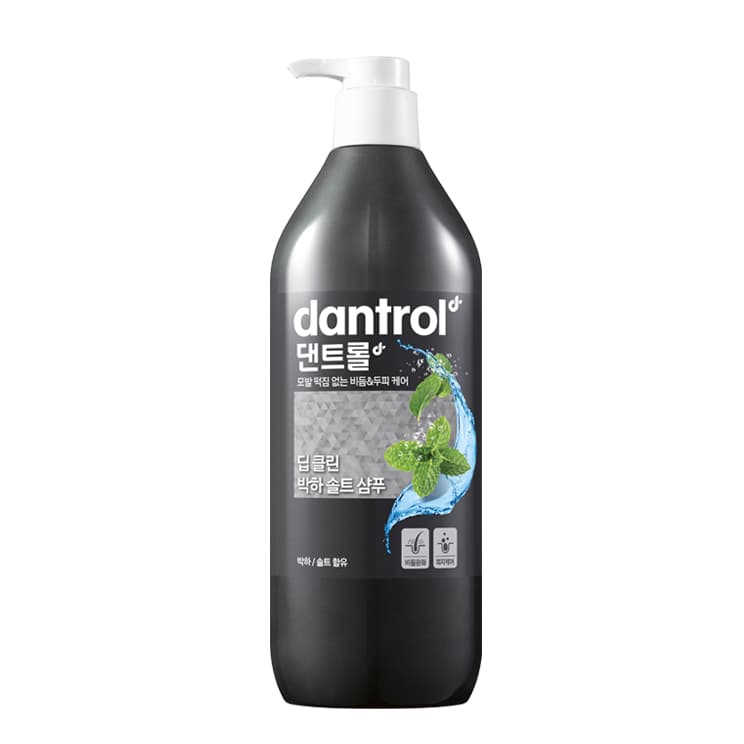 Dầu gội sạch da đầu hương bạc hà Dantrol Shampoo Hàn Quốc 820ml - Chai đen