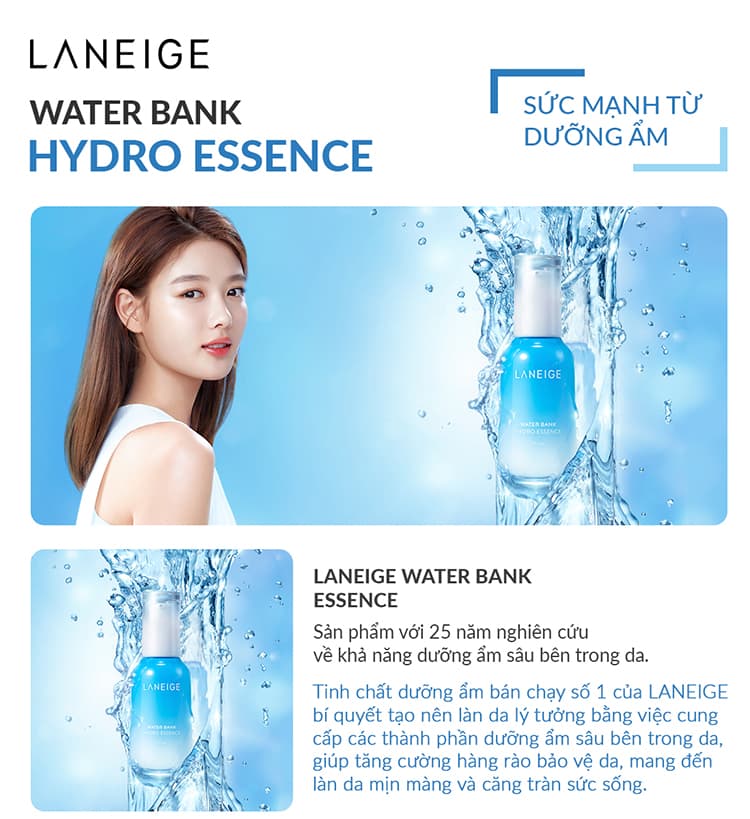 Tinh chất dưỡng ẩm da dầu và da hỗn hợp Laneige Water Bank Hydro Essence 70ML
