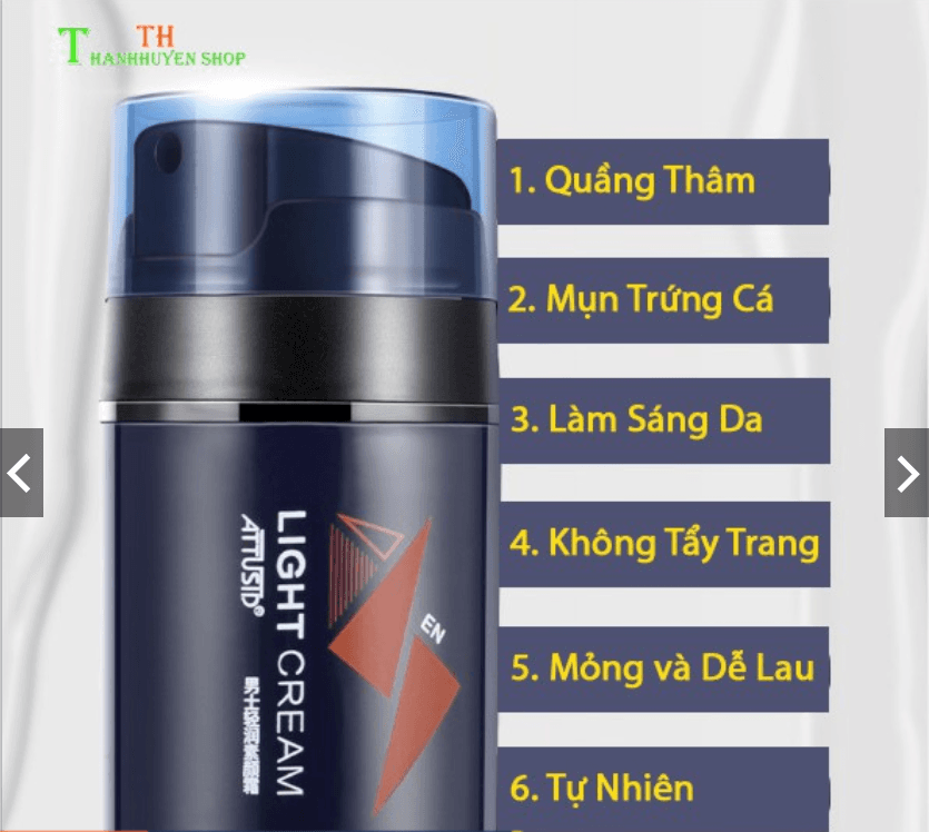LightCream Makeup Nâng Tone Kiềm Dầu Che Khuyết Điểm Kem Trang Điểm 4in1 Dành Cho Nam