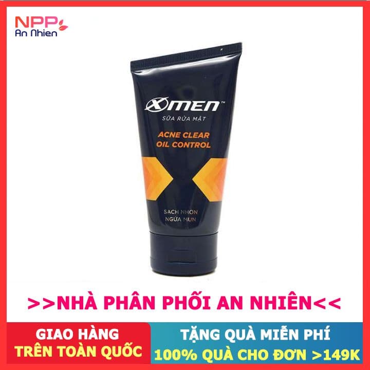 Sữa rửa mặt X-men Acne clear oil control sáng da 50g- NPP AN NHIÊN
