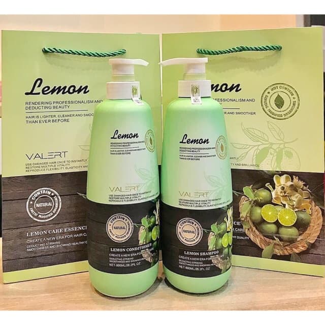Cặp Dầu gội xả LEMON VALERT 800ml x2