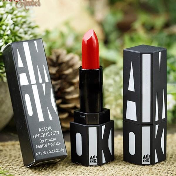 Son Thỏi Lì Amok Unique City Technical Matte Lipstick Hàn Quốc 4g No.416 Đỏ cam