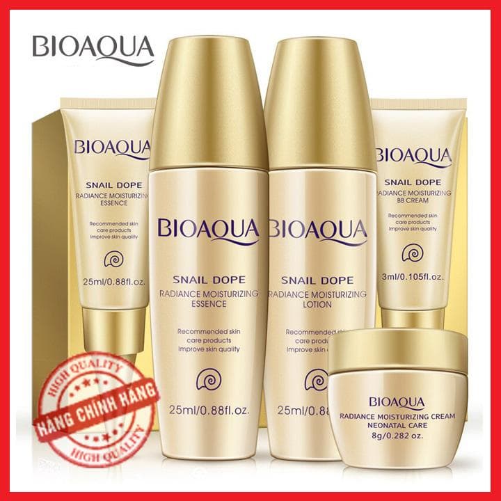 Bộ Kit Dưỡng Da Mini Snail Dope Bioaqua 5 Món