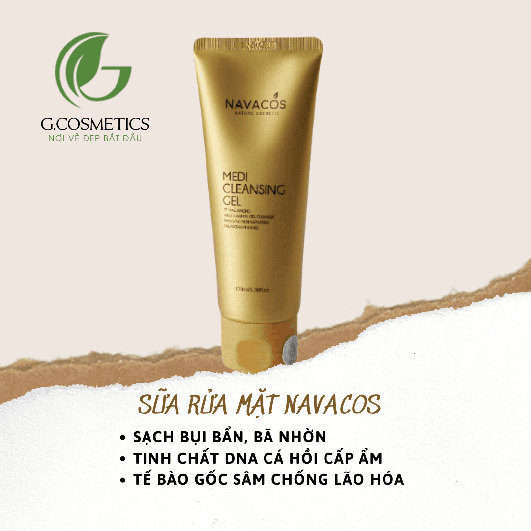 Sữa rửa mặt Navacos Medi Cleansing Gel Hàn Quốc 100ml hỗ trợ điều trị mụn dành cho mọi loại da