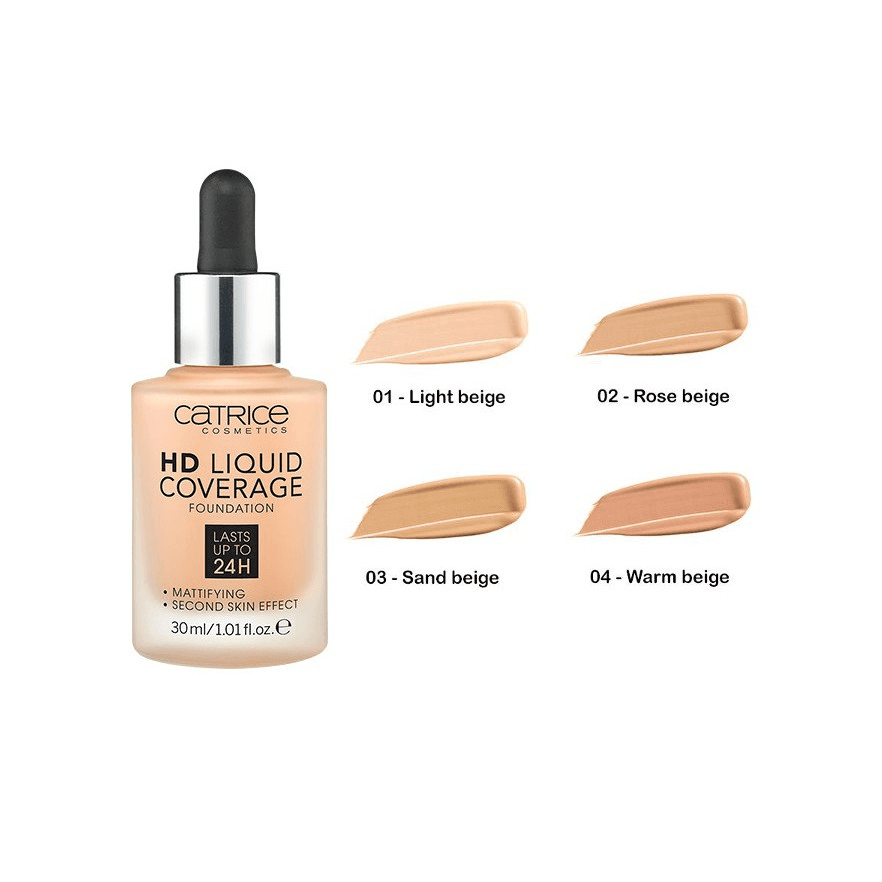 Kem Nền Catrice HD Liquid Coverage 24h Cho Lớp Nền Mịn Nhẹ Lâu Trôi