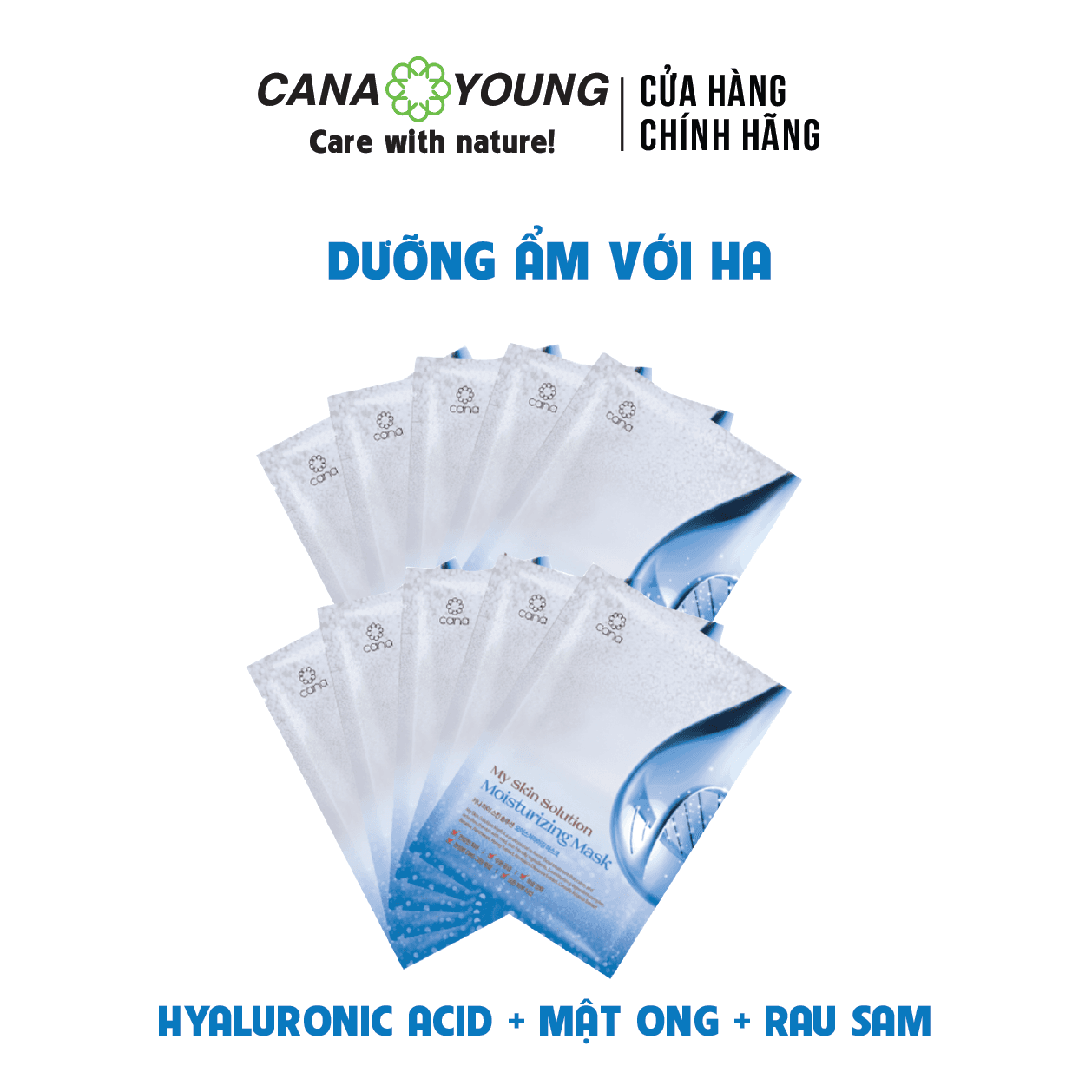 COMBO 10 MẶT NẠ CẤP ẨM DƯỠNG DA HÀN QUỐC CANA MY SKIN SOLUTION MOISTURIZING 10 MIẾNG/HỘP