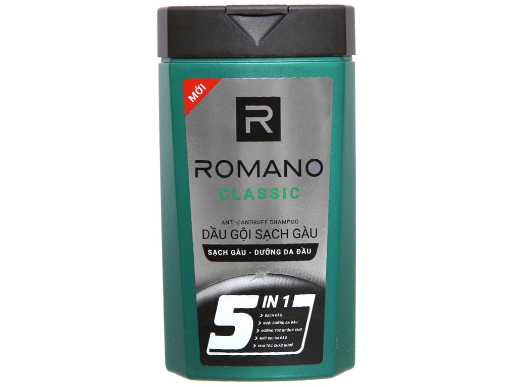 Dầu gội Romano sạch gàu 5 trong 1 hương nước hoa 180g