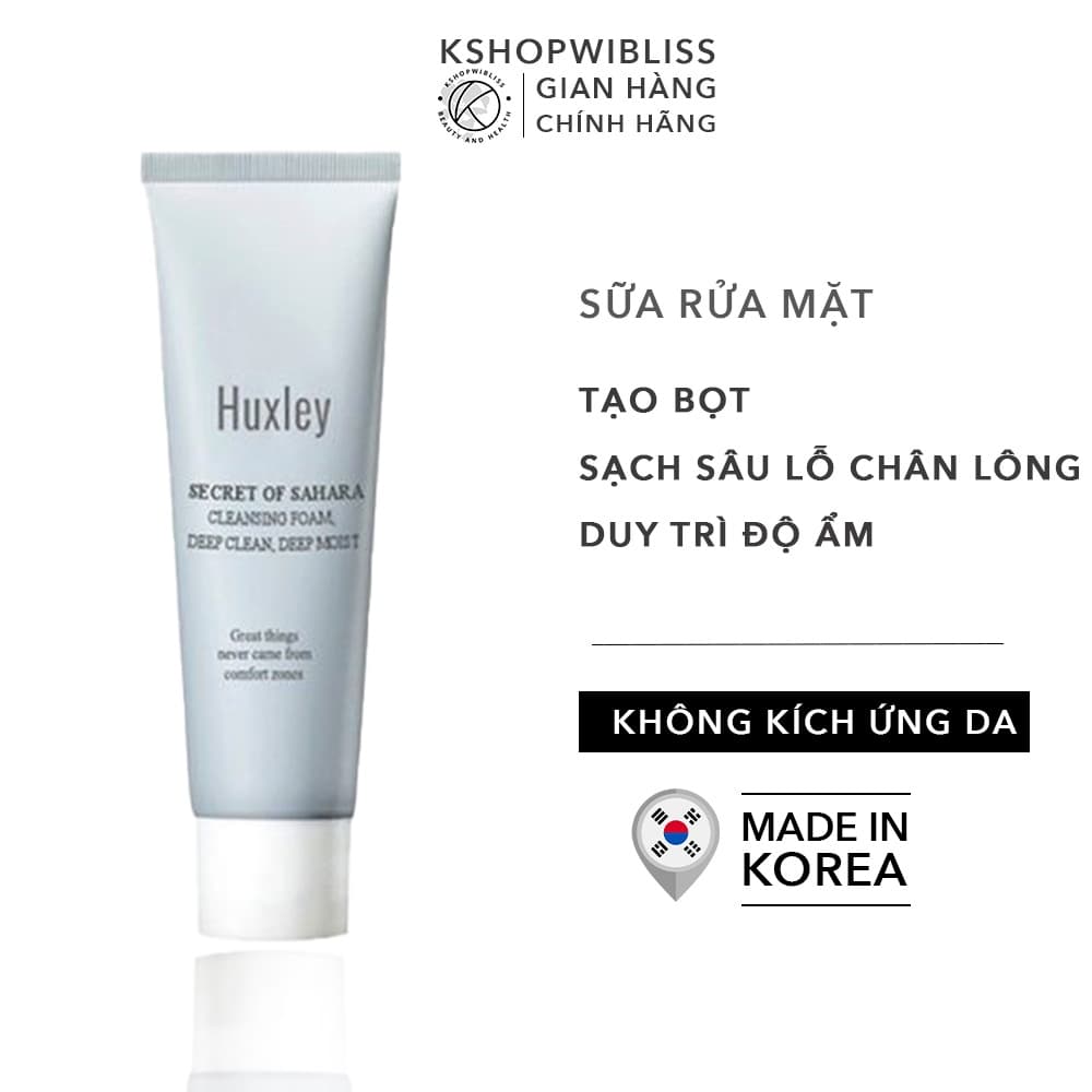 Sữa rửa mặt sạch sâu huxley cleansing foam deep clean 10g
