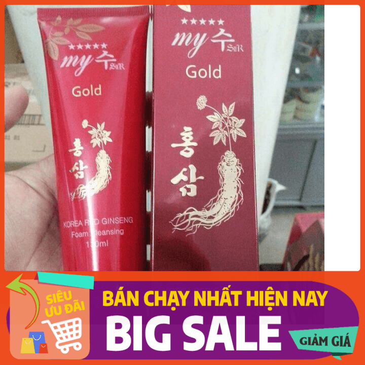 Sữa rửa mặt trắng da Hồng Sâm Đỏ My Gold Hàn Quốc 130ml