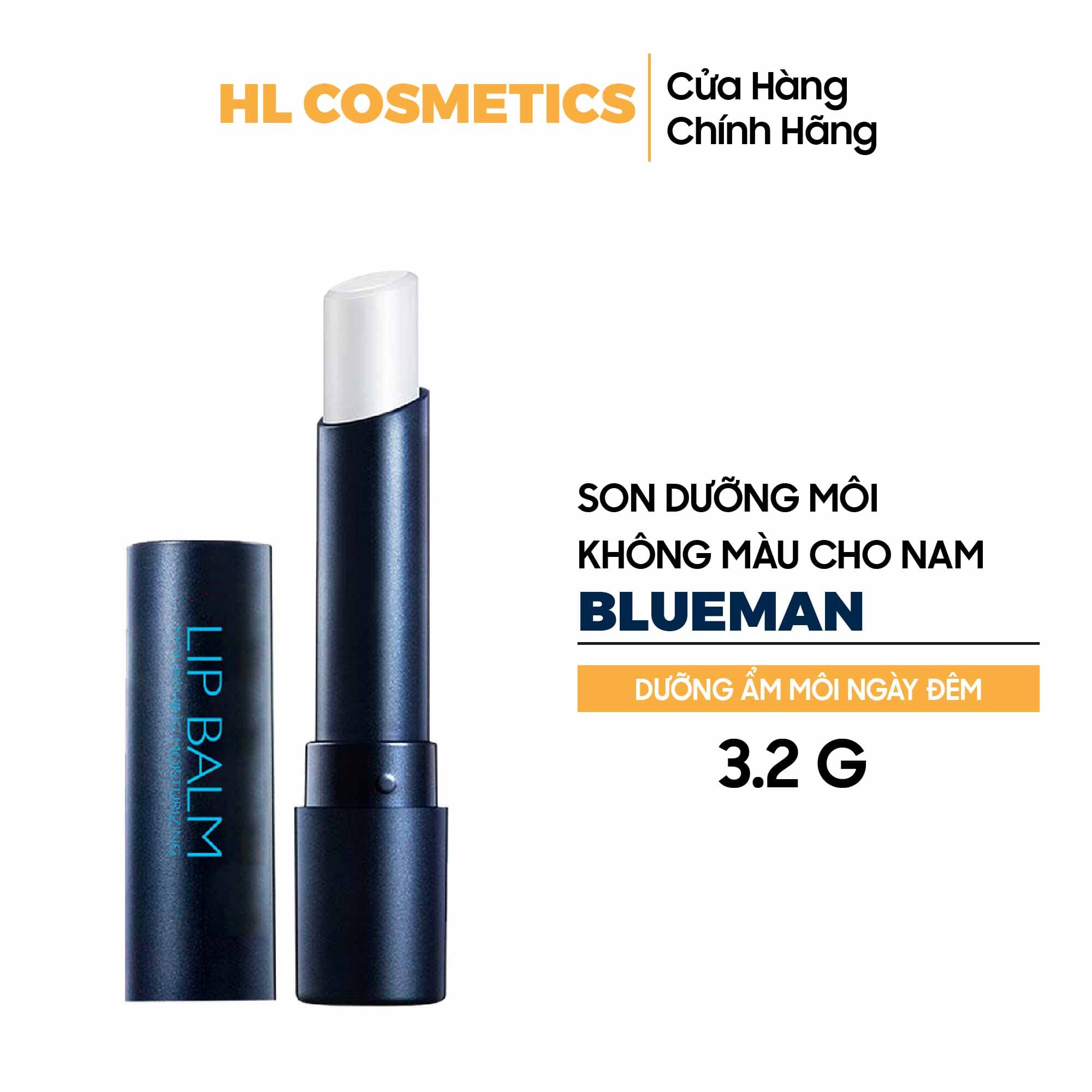 Son Dưỡng Nam BLUEMAN Chính Hãng Không Màu Dưỡng Ẩm & Ngừa Thâm môi