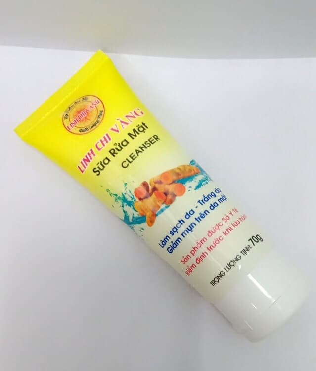 Sữa Rửa Mặt Sạch Mụn Trắng Da LINH CHI VÀNG
