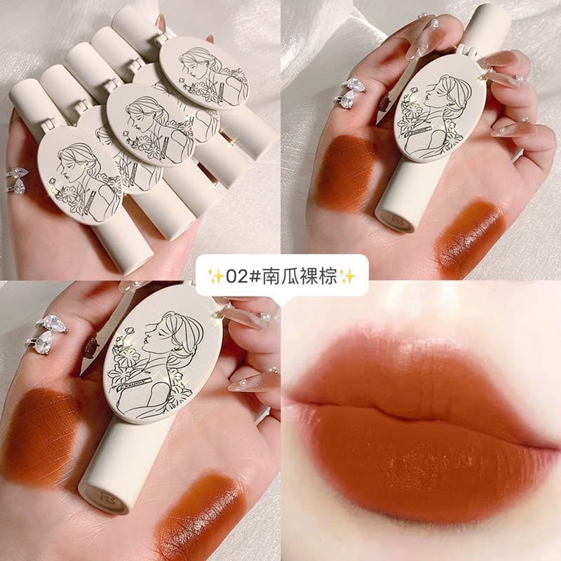 Son môi Maffick kèm gương son nội địa Trung có dưỡng màu sắc tự nhiên hottrend lâu trôi thiết kế xinh xắn