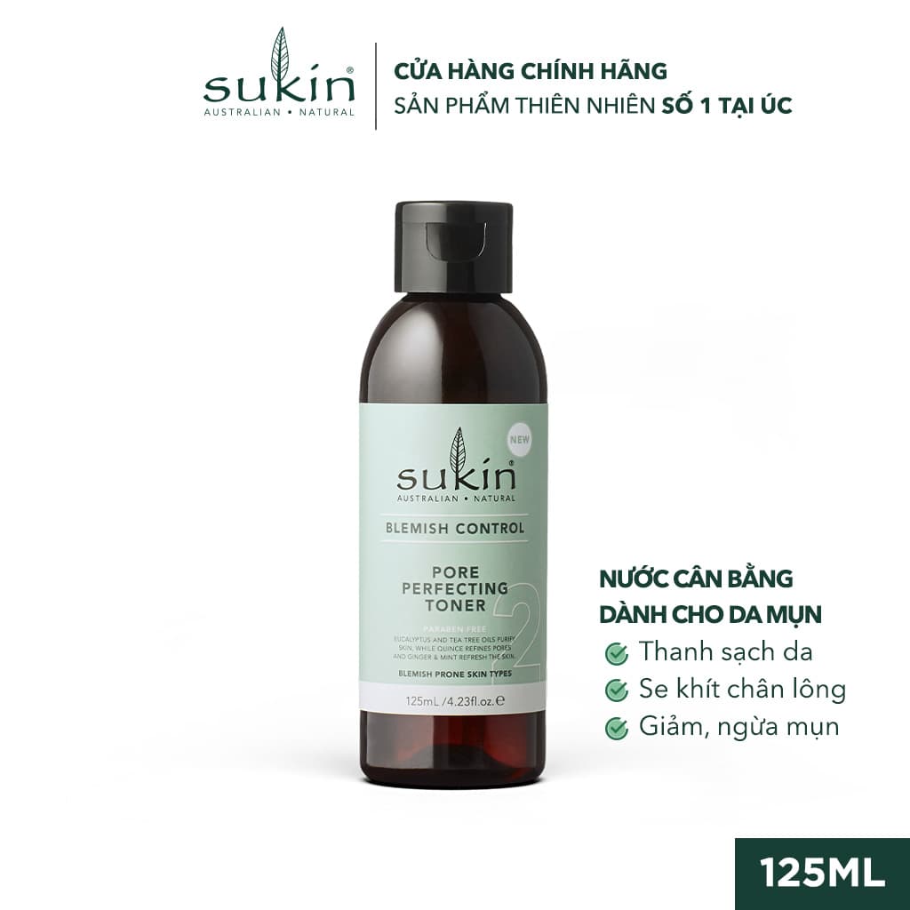 Nước Cân Bằng Se Khít Lỗ Chân Lông Sukin Blemish Control Pore Perfecting Toner 125ml